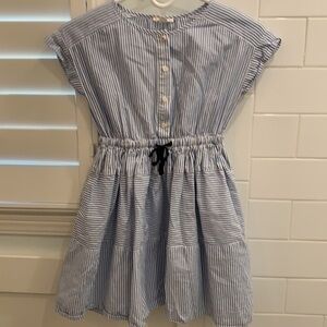 Blue and white pinstripe Crew Cuts dress